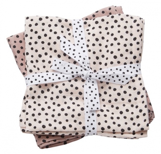 Done by Deer Swaddle Filt Happy Dots Powder, 2-pack i gruppen Barnvagnar  / Tillbehör / Filtar / Muslinfiltar hos Köpbarnvagn (5712643306962)