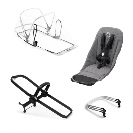 Bugaboo Donkey 5 Duo Extension Set Grey Melange i gruppen Barnvagnar  / Varumärken / Bugaboo / Bugaboo Donkey 5 hos Köpbarnvagn (BUBO100004004)