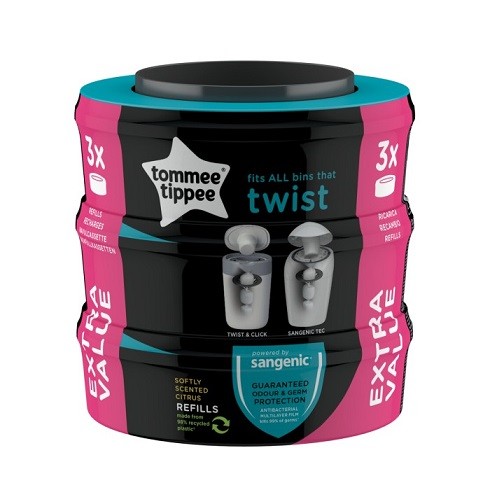 Sangenic Twist & Click Refill 3-pack  i gruppen Babytillbehör / Omvårdnad & Hygien / Blöjhinkar & refiller hos Köpbarnvagn (SANG5010415510075)