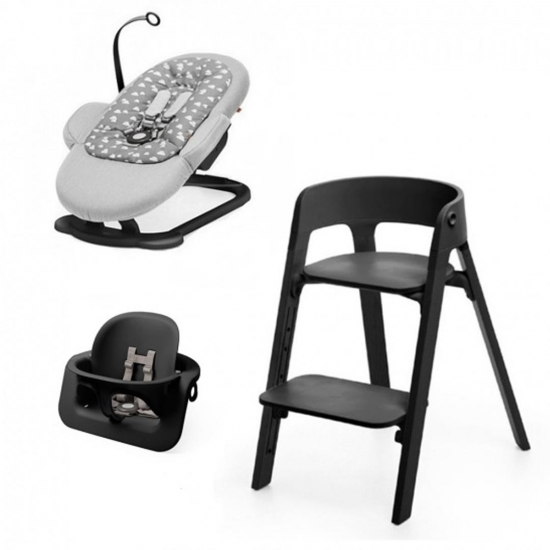 Stokke Steps Matstol Inkl. Babysits och Bouncer Barn F r