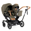 Emmaljunga 2024 NXT Twin 735 Flat Syskonvagn Outdoor Olive