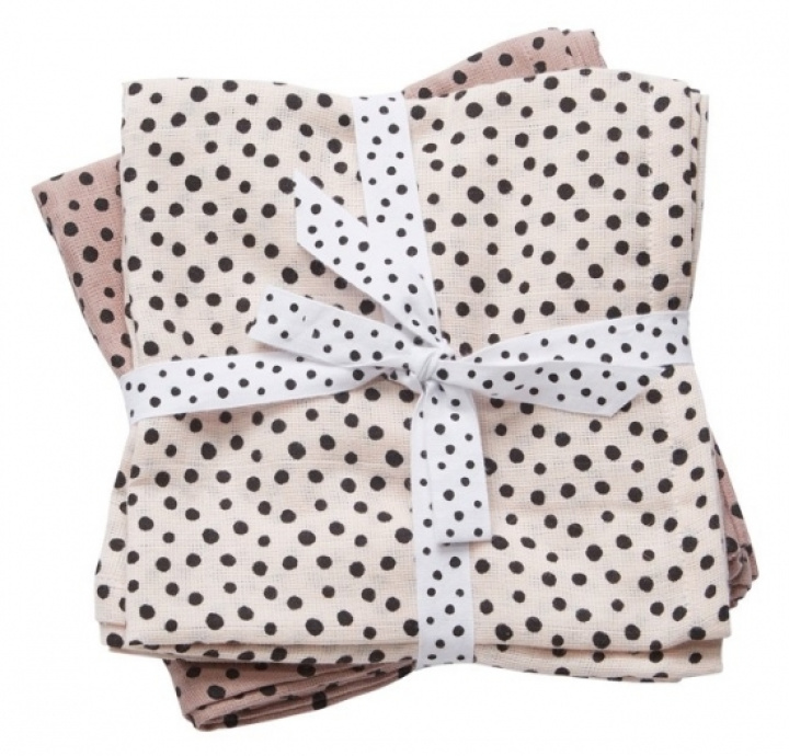 Done by Deer Swaddle Filt Happy Dots Powder, 2-pack i gruppen Barnvagnar / Tillbehör / Filtar / Muslinfiltar hos Köpbarnvagn (5712643306962)