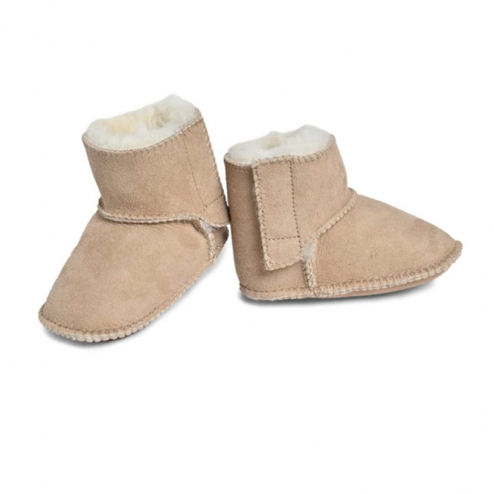 Mini Dreams Fårskinnstoffla baby Sand 0-6 m