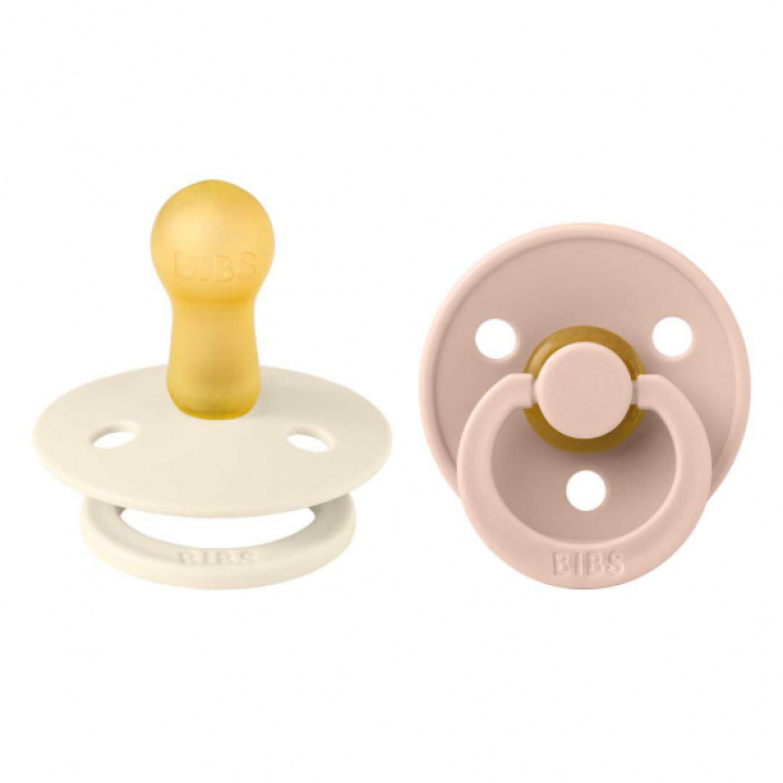 Bibs Colour Latex Napp 2-Pack 6-18 månader, Ivory/Blush i gruppen Babytillbehör / Omvårdnad & Hygien hos Köpbarnvagn (BIBS120256)