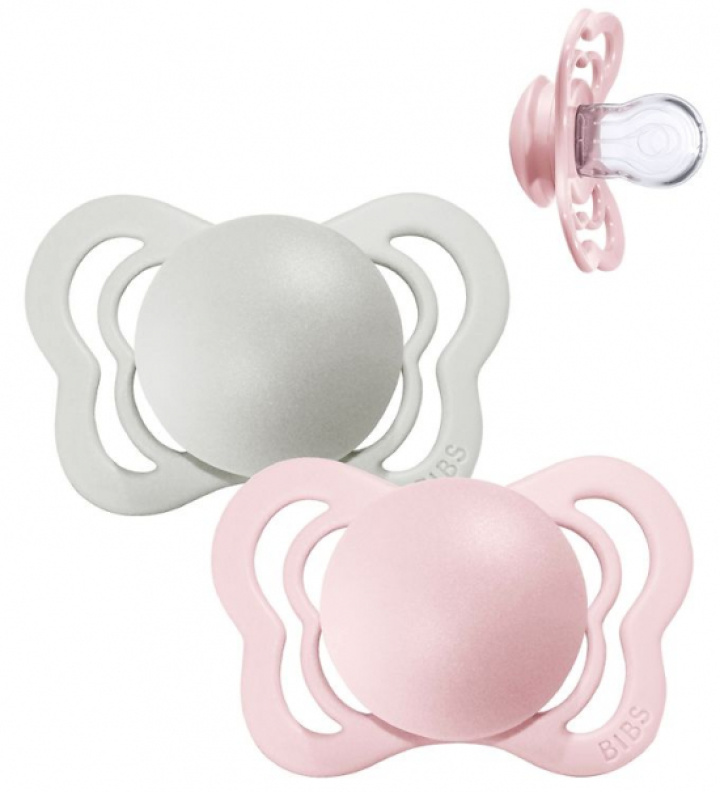 Bibs Silikon napp Supreme 2-pack 0-6 mån Haze/Blossom i gruppen Babytillbehör / Omvårdnad & Hygien hos Köpbarnvagn (BIBS160352)