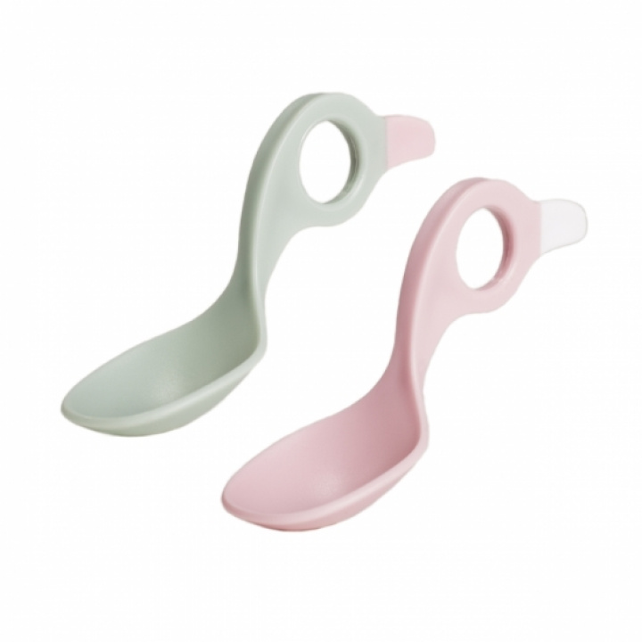 I Can Spoon 2-pack - Multigreppsked Ljusrosa/Mint i gruppen Babytillbehör / Äta & dricka / Bestick hos Köpbarnvagn (ICSP7350084550032)