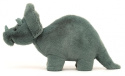 Jellycat Gosedjur Fossilly Triceratops, Grön