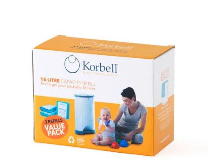 Korbell Refill till blöjhink, 3-Pack i gruppen Babytillbehör / Omvårdnad & Hygien / Blöjhinkar & refiller hos Köpbarnvagn (KORB141757)