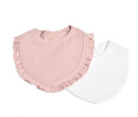 Mini Dreams Bib Volang 2-pack, Rosa/vit