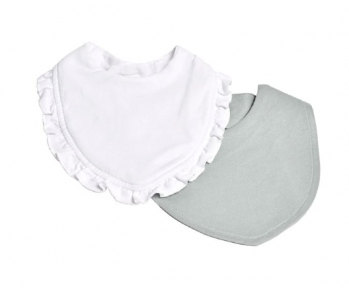 Mini Dreams Bib Volang 2-pack, Grön/vit i gruppen Babytillbehör / Kläder & accessoarer hos Köpbarnvagn (MIDR94211810)