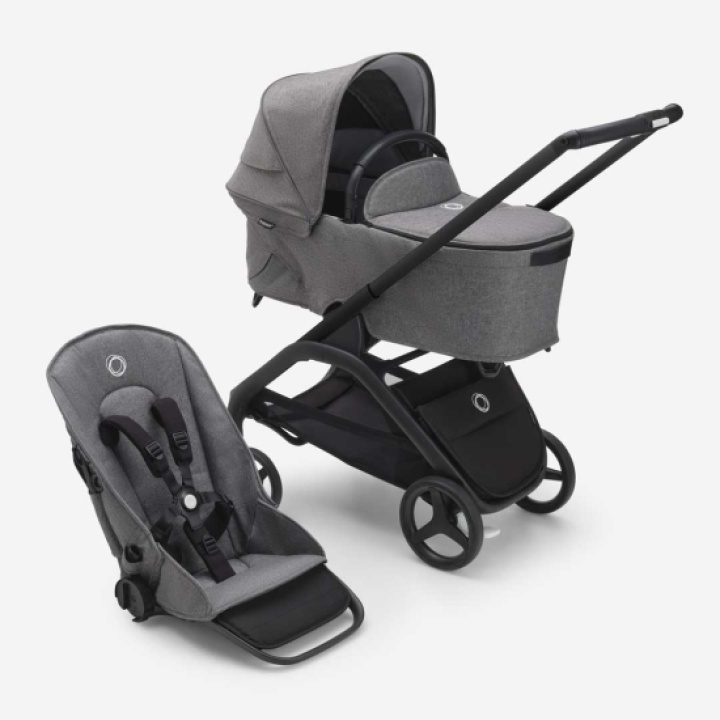 Bugaboo Dragonfly Duovagn Black/ Grey Melange i gruppen Barnvagnar / Varumärken / Bugaboo / Bugaboo Dragonfly hos Köpbarnvagn (PKT-dfmb2)