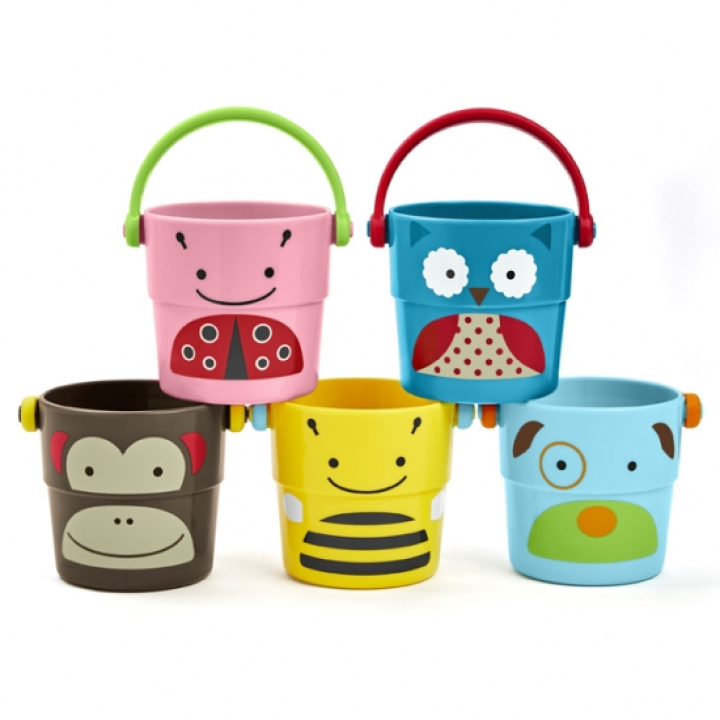 Skip Hop Zoo Stack & Poor Buckets i gruppen Babytillbehör / Omvårdnad & Hygien / Badbaljor & badtillbehör / Badleksaker hos Köpbarnvagn (SKHO235355)