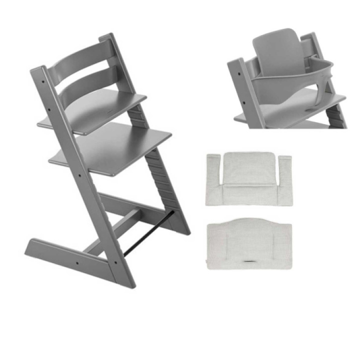 Stokke Tripp Trapp stol + Bygel + dyna Storm Grey i gruppen Babytillbehör / Äta & dricka / Matstolar & dynor / STOKKE Tripp Trapp hos Köpbarnvagn (STOK685200)