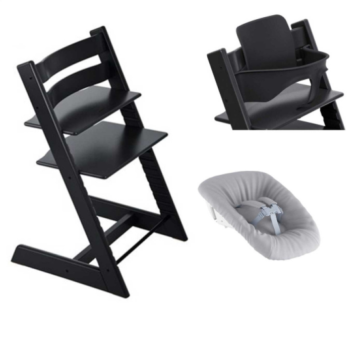 Stokke Tripp Trapp stol + Bygel + Newborn Set Black i gruppen Babytillbehör / Äta & dricka / Matstolar & dynor / STOKKE Tripp Trapp hos Köpbarnvagn (STOK685800)