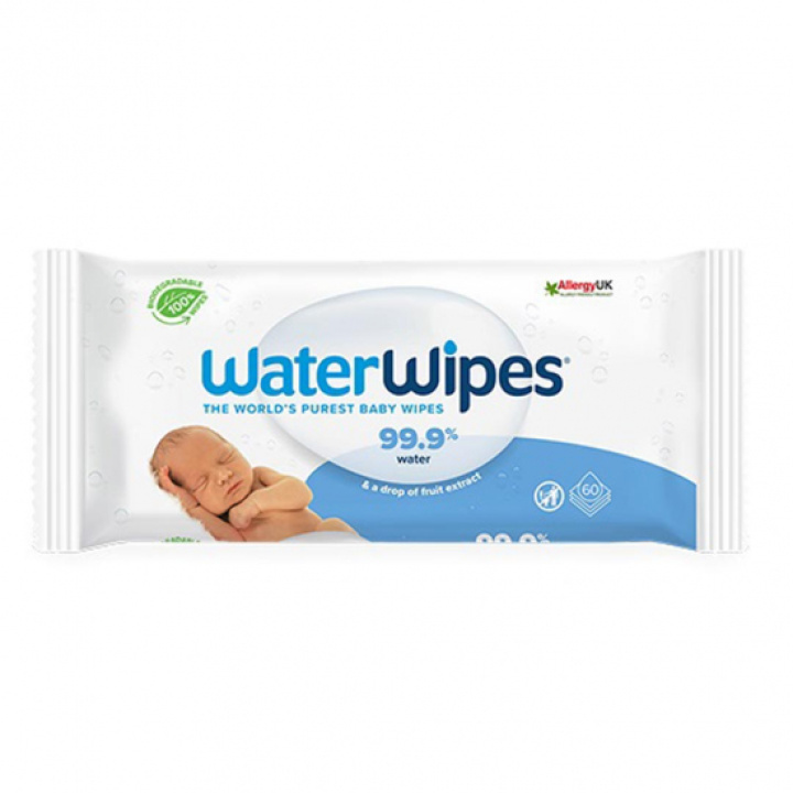 WaterWipes Våtservetter 60-pack i gruppen Babytillbehör / Omvårdnad & Hygien / Omvårdnad hos Köpbarnvagn (WAWI420049)